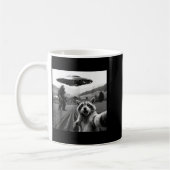 Racoon Bigfoot Selfie Ufo Funny Racoon Alien Bigfo Kaffeetasse (Links)