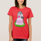 Racoon Bride Heart Wedding T-Shirt (Vorderseite)