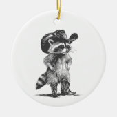 Racoon Cowboy Funny Racoon Grafik Männer Frauen Keramik Ornament (Vorne)