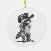 Racoon Cowboy Funny Racoon Grafik Männer Frauen Keramik Ornament (Hinten)