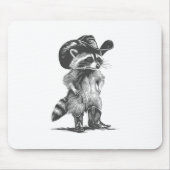 Racoon Cowboy Funny Racoon Grafik Männer Frauen Mousepad (Vorne)