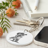 Racoon Cowboy Funny Racoon Grafik Männer Frauen Schlüsselanhänger (Vorderseite rechts)