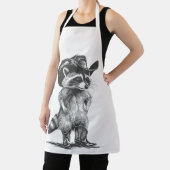 Racoon Cowboy Funny Racoon Grafik Männer Frauen Schürze (InSitu)