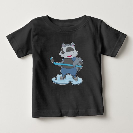 Racoon Eishockey Eishockeyschläger Baby T-shirt (Vorderseite)