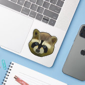 Racoon Face Aufkleber (Laptop mit iPhone)