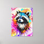 Racoon - farbenfrohe Racon Painting Trash Panda Leinwanddruck (Vorderseite)