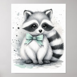 Racoon Forest Kinderzimmer Wall Art Poster