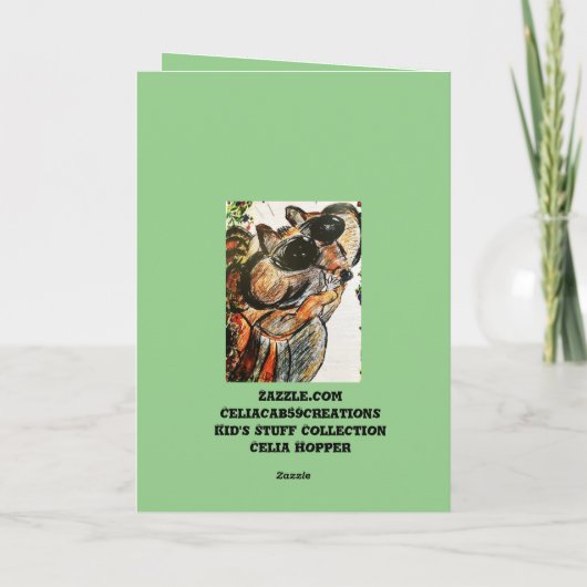 Racoon-Geburtstagskind Karte (Rückseite)