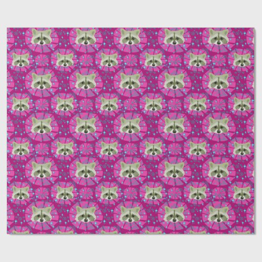 racoon_grau und rosa geschenkpapier (Flach)