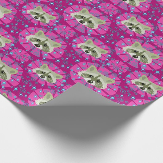 racoon_grau und rosa geschenkpapier (Ecke)