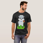 Racoon-Haufen Blume Hochzeit T-Shirt (Vorne ganz)