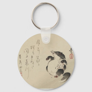 Racoon-Hund (Tanuki) durch Shibata Zeshin Schlüsselanhänger