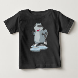 Racoon Ice Skaten Ice Skate Baby T-shirt
