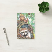 Racoon im Baum-Loch mit Eichhörnchen Post-it Klebezettel (Büro)