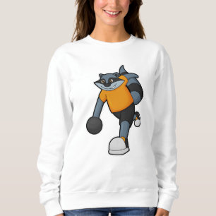 Racoon im Bowling mit Bowlingball Sweatshirt