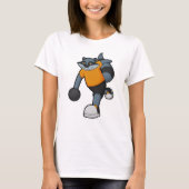 Racoon im Bowling mit Bowlingball T-Shirt (Vorderseite)