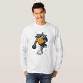 Racoon im Bowling mit Bowlingball T-Shirt (Vorne ganz)