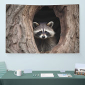Racoon in der Baumhöhle Banner (Messe)
