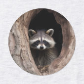 Racoon in der Baumhöhle Etiketten (Design 1)