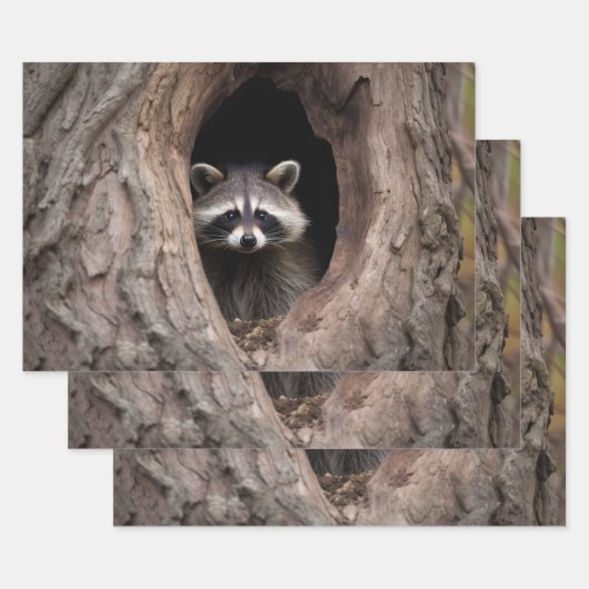 Racoon in der Baumhöhle Geschenkpapier Set (Set)