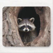 Racoon in der Baumhöhle Mousepad (Vorne)