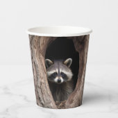 Racoon in der Baumhöhle Pappbecher (Rückseite)