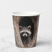 Racoon in der Baumhöhle Pappbecher (Vorderseite)