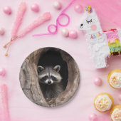 Racoon in der Baumhöhle Pappteller (Party)