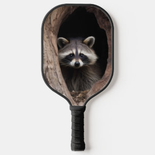 Racoon in der Baumhöhle Pickleball Schläger