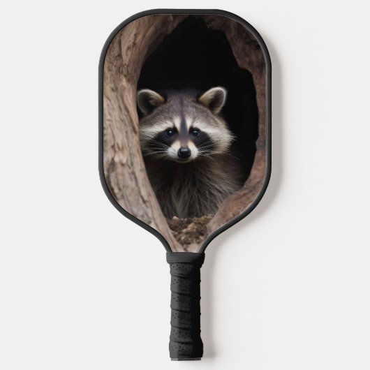 Racoon in der Baumhöhle Pickleball Schläger (Vorderseite)