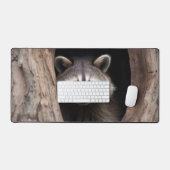 Racoon in der Baumhöhle Schreibtischunterlage (Tastatur & Maus)