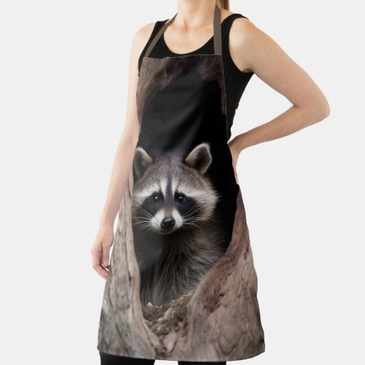 Racoon in der Baumhöhle Schürze (InSitu)