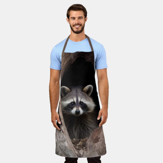 Racoon in der Baumhöhle Schürze (Getragen)