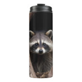 Racoon in der Baumhöhle Thermosbecher (Vorderseite)