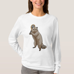 Racoon in Tennis mit Tennisschläger T-Shirt