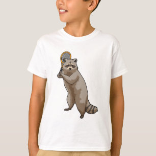 Racoon in Tennis mit Tennisschläger T-Shirt