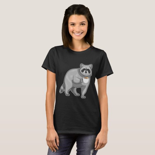 Racoon-Kaffee T-Shirt (Vorne ganz)