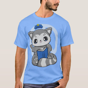 Racoon liest ein Buch für das Buch Lover und Poliz T-Shirt