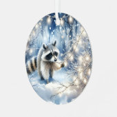 Racoon Magical Enchanted Weihnachtswald Ornament Aus Metall (Vorderseite links)