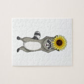 Racoon mit Sonnenblume Puzzle (Horizontal)