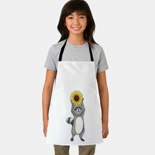 Racoon mit Sonnenblume Schürze (Insitu)