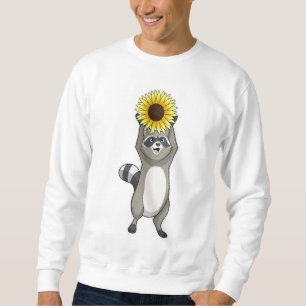 Racoon mit Sonnenblume Sweatshirt