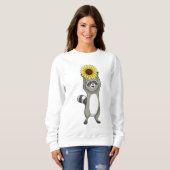 Racoon mit Sonnenblume Sweatshirt (Vorne ganz)
