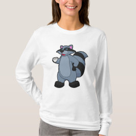 Racoon mit Tasse Kaffee T-Shirt