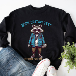 Racoon modische Tiermode Sweatshirt
