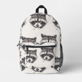 Racoon-Muster Bedruckter Rucksack (Vorderseite)