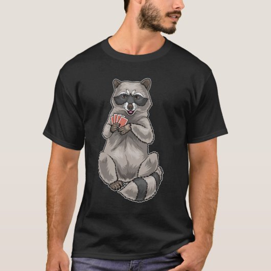 Racoon-Poker-Poker-Karten T-Shirt (Vorderseite)