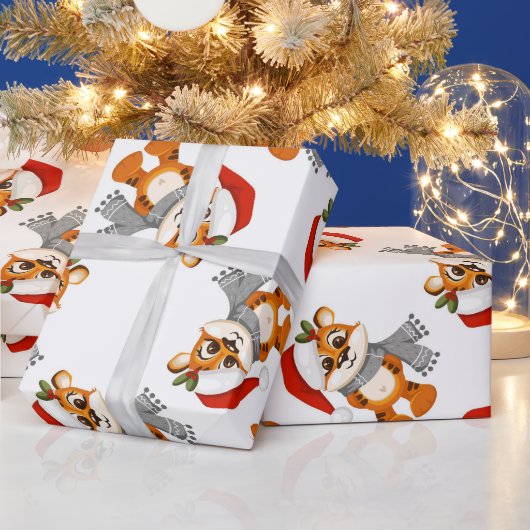 Racoon Santa Christmas Geschenkpapier (Feiertage)