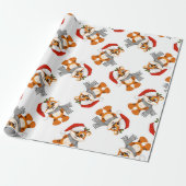 Racoon Santa Christmas Geschenkpapier (Ungerollt)
