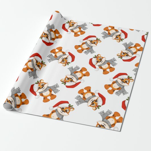 Racoon Santa Christmas Geschenkpapier (Ungerollt)